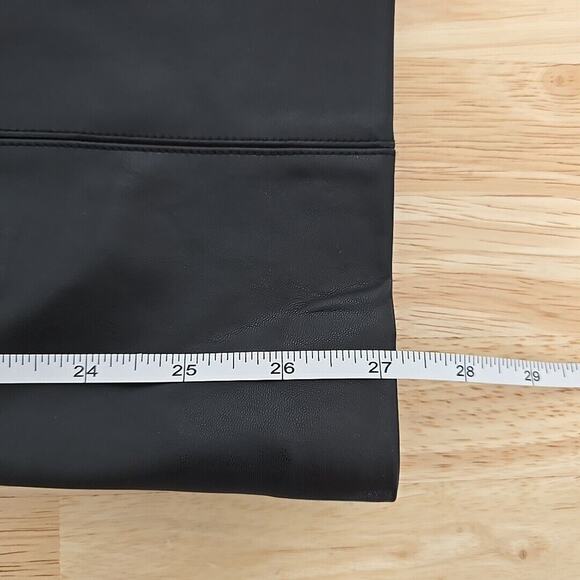 7 For All Mankind Womens Size 31 Faux Leather Black High Rise Cropped Pants - Picture 7 of 11